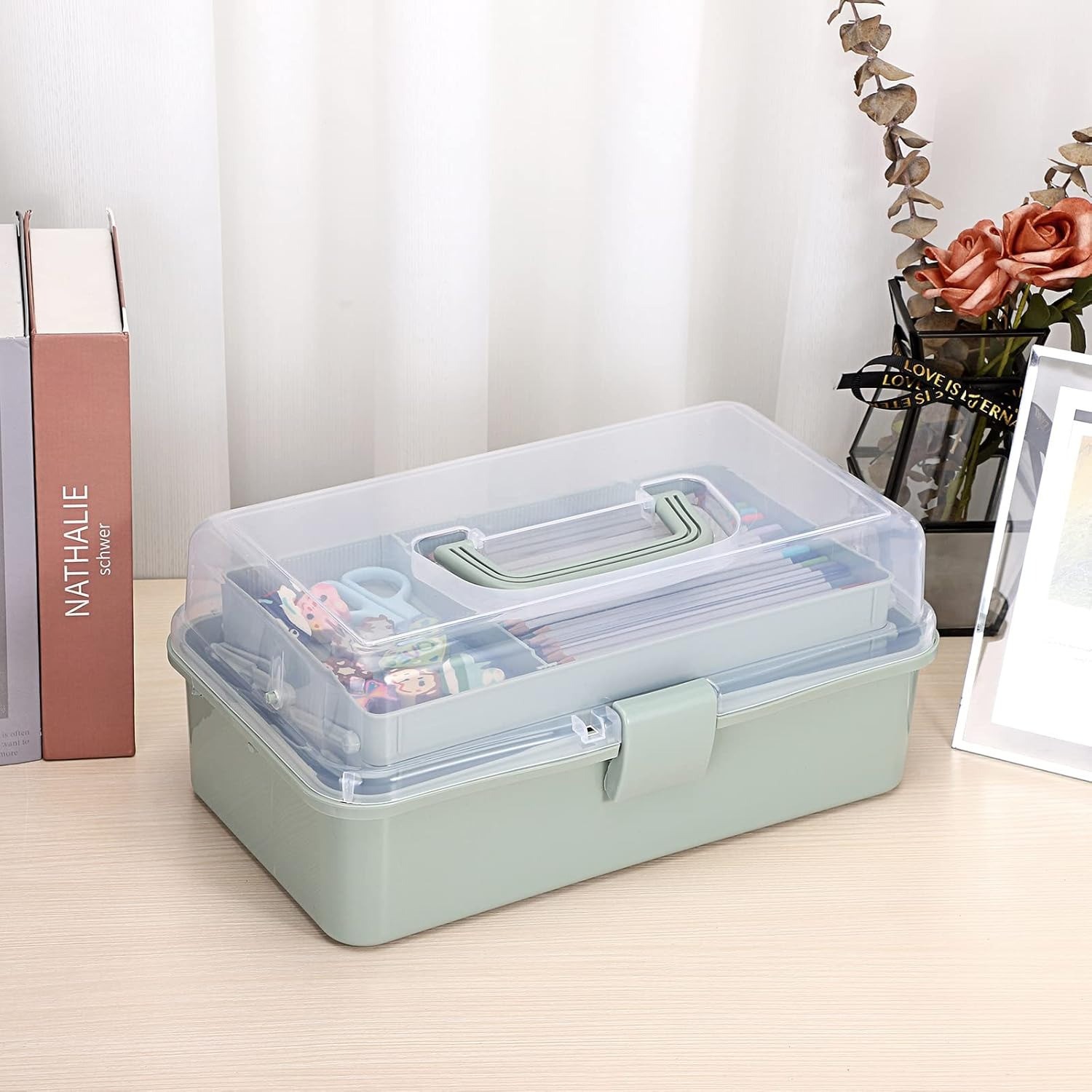 3-Layer，Storage，Adjustable Spacers Portable Plastic Dividing Box for Medicine