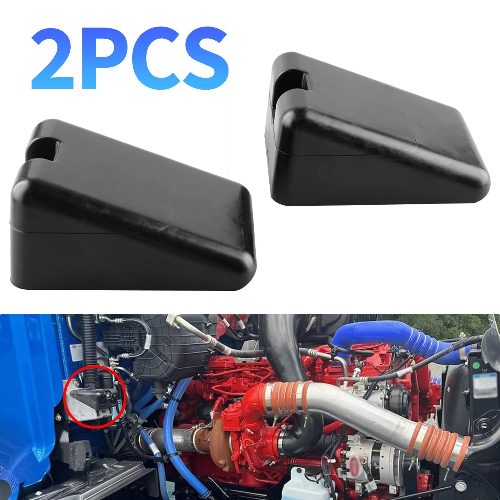 2PCS Hood Bumper Support For Kenworth T680 T880 Peterbilt 567 579 L85-6081
