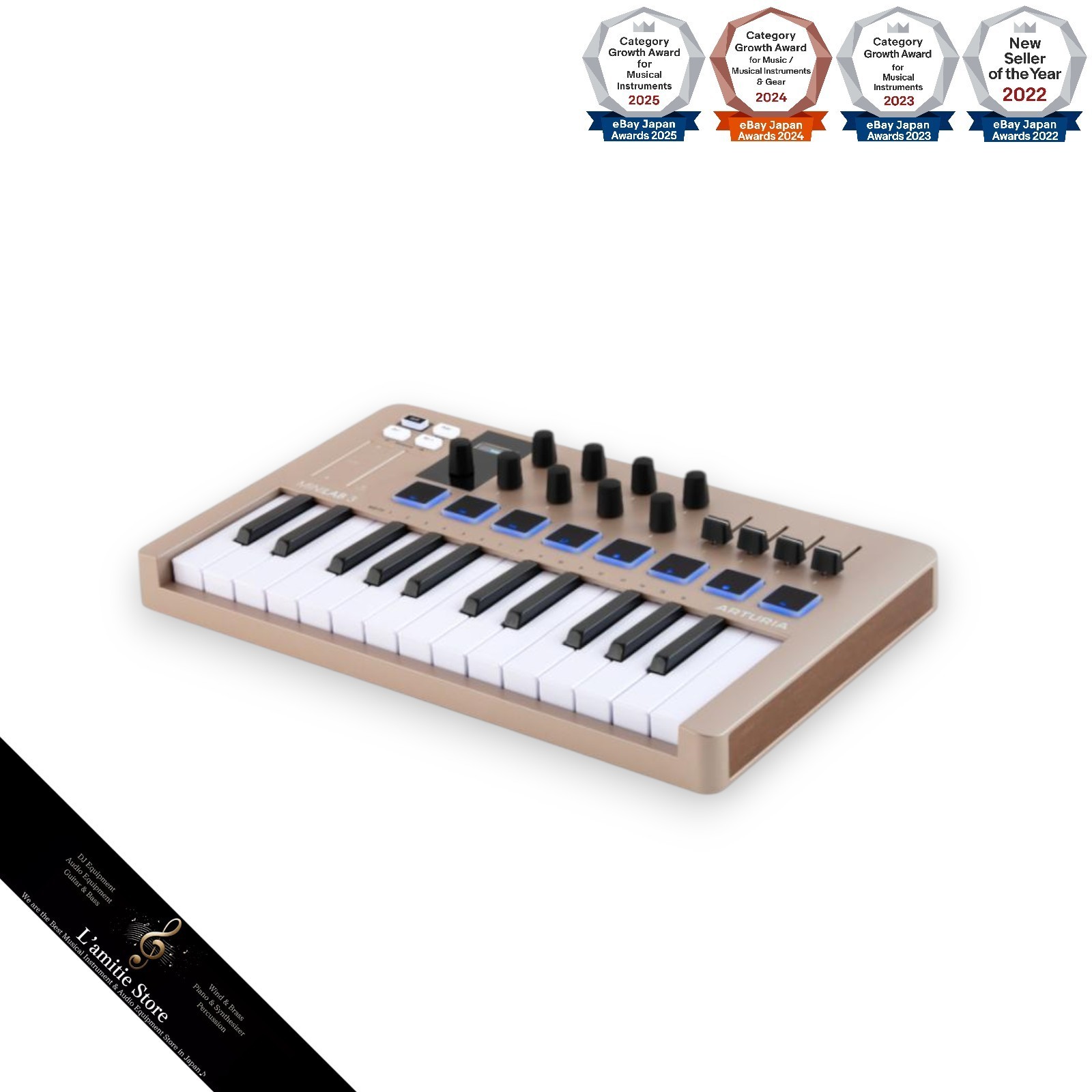 Arturia MiniLab 3 Aquamarin MIDI Keyboard Controller MK3 25-Key Compact MiniLab3