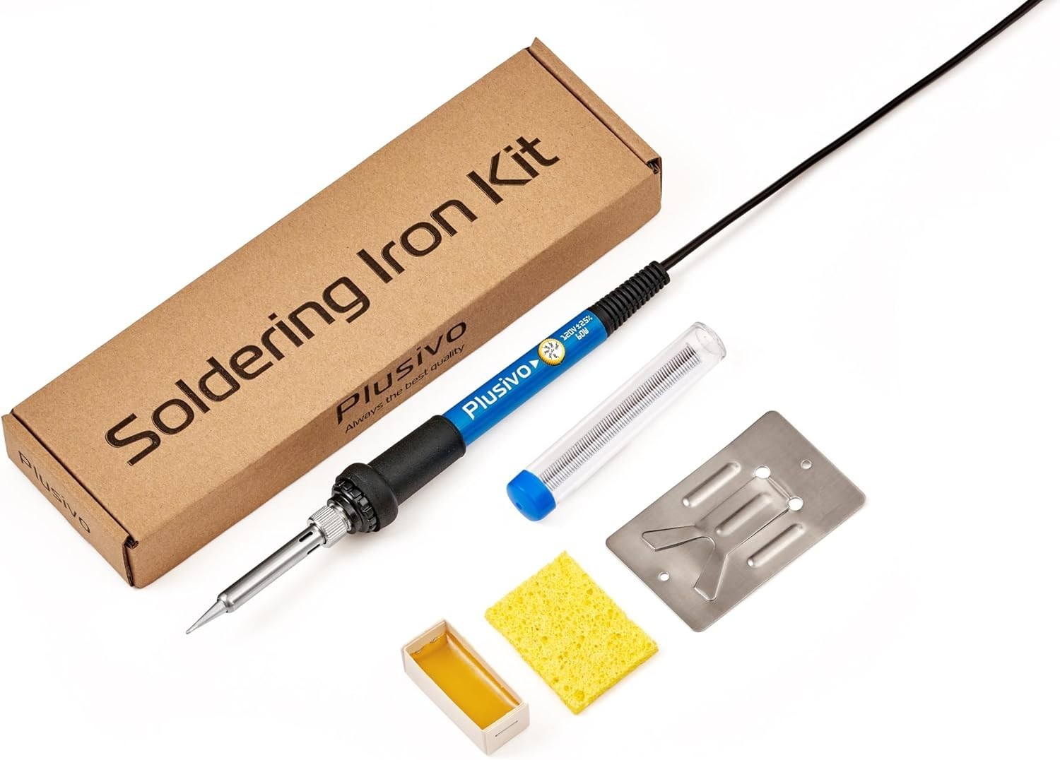 60W Adjustable Soldering Iron Kit - 5-in-1 Electronics Repair Starter Set