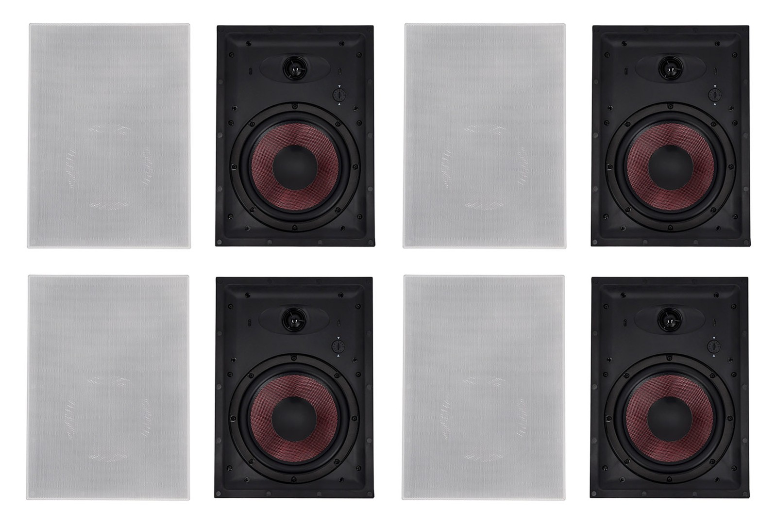 (8) Rockville WA870 8" 70V Commercial/Restaurant In-Wall Speakers 50W/25W/12W/6W