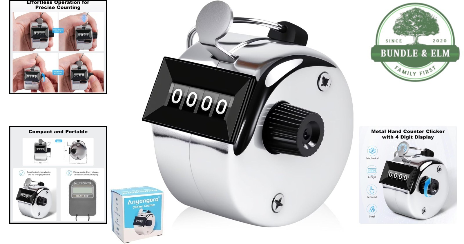 Compact Metal Clicker Counter with Tactile Feedback for Accurate Tracking