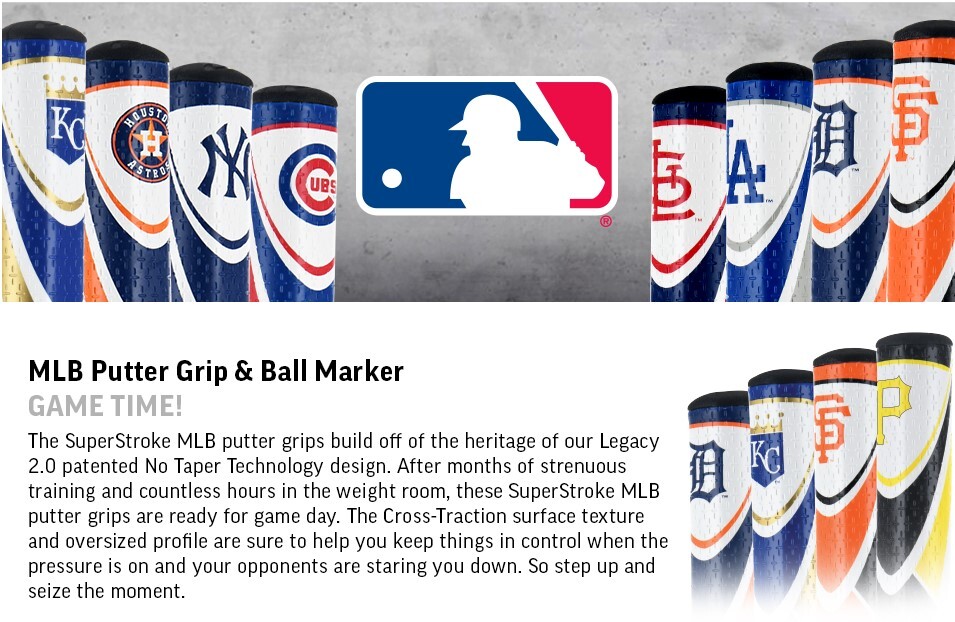 SuperStroke MLB Baseball Team Mid Slim Tour 2.0 Golf Putter Grip w/ Ball Marker