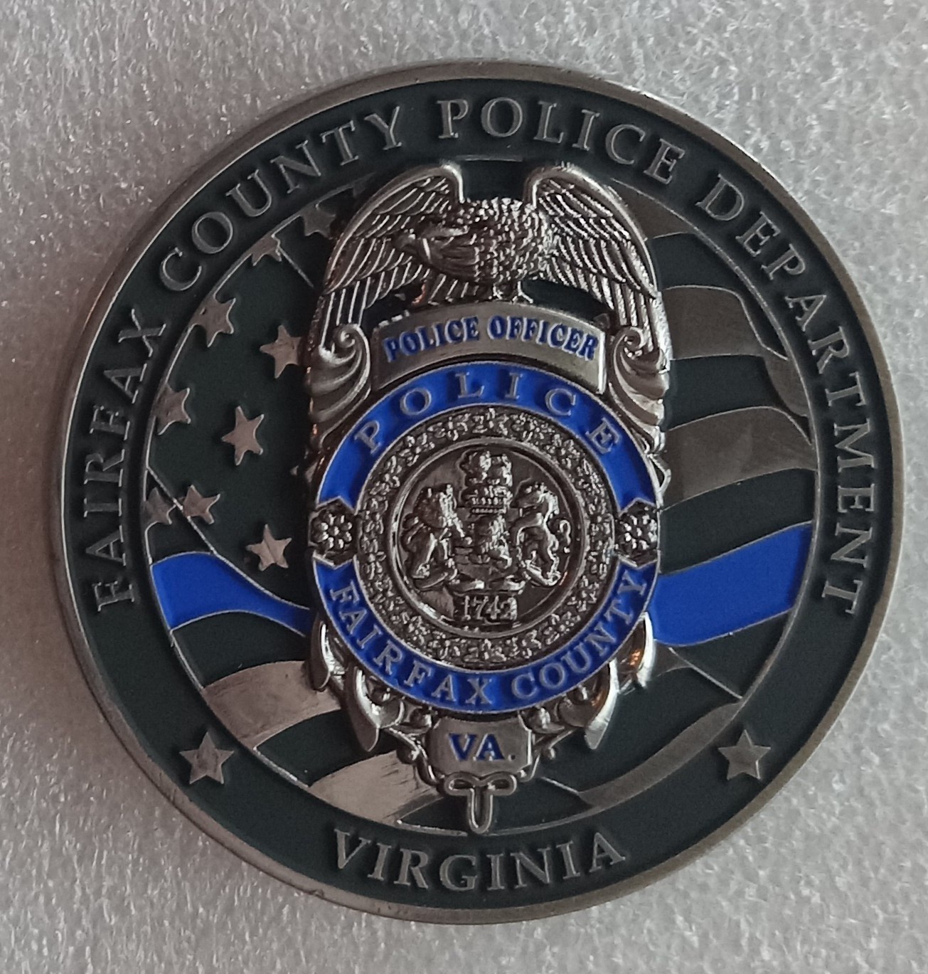 FAIRFAX  COUNTY POLICE Mount Vernon Station CHALLENGE COIN sheriff Hwy1 VIRGINIA