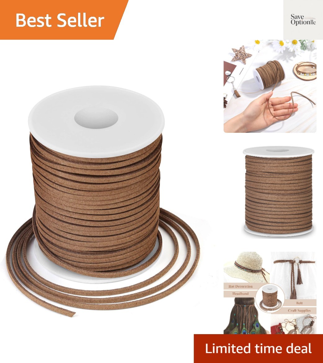 Leather String, Flat Suede Cord Faux Leather Cord Thin Leather Lace for Brace...