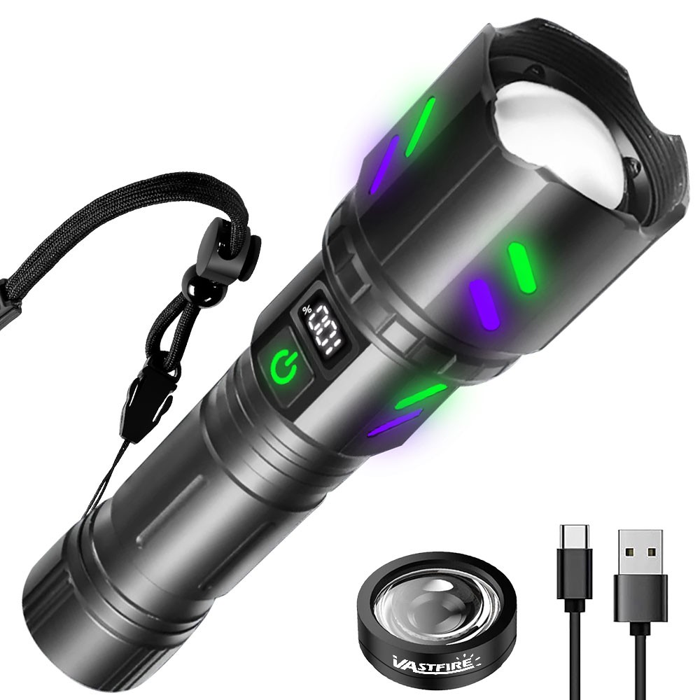 12000LM Laser White LED Flashlight Torch USB Rechargeable Zoomable Burning Light