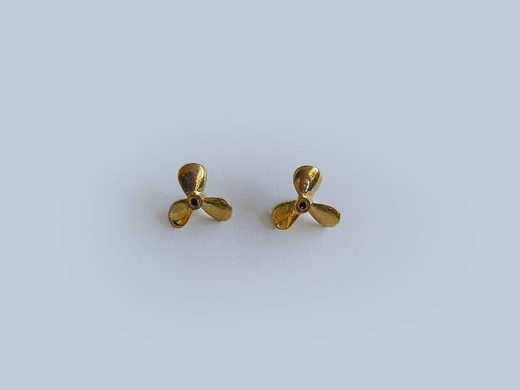 3 Blades Metal Display Boat Propeller Right Props 22mm Diameter 1