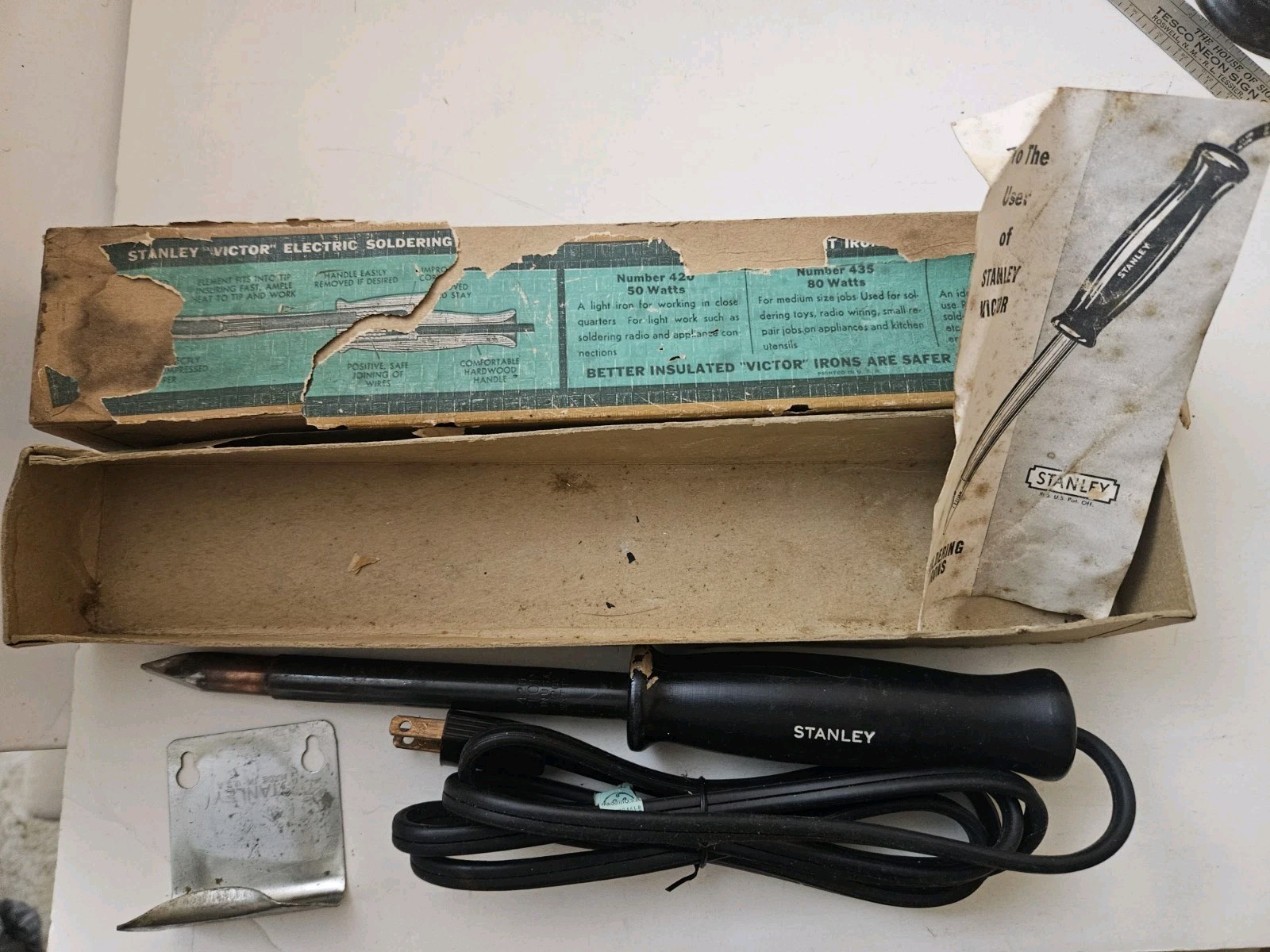 Vintage Stanley Victor 420 Electric Soldering Iron Orig Box Instructs And...
