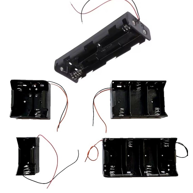 1/2/3/4/8 D Size Battery Holder Case Plastic Storage Box Series Flat DC Wires