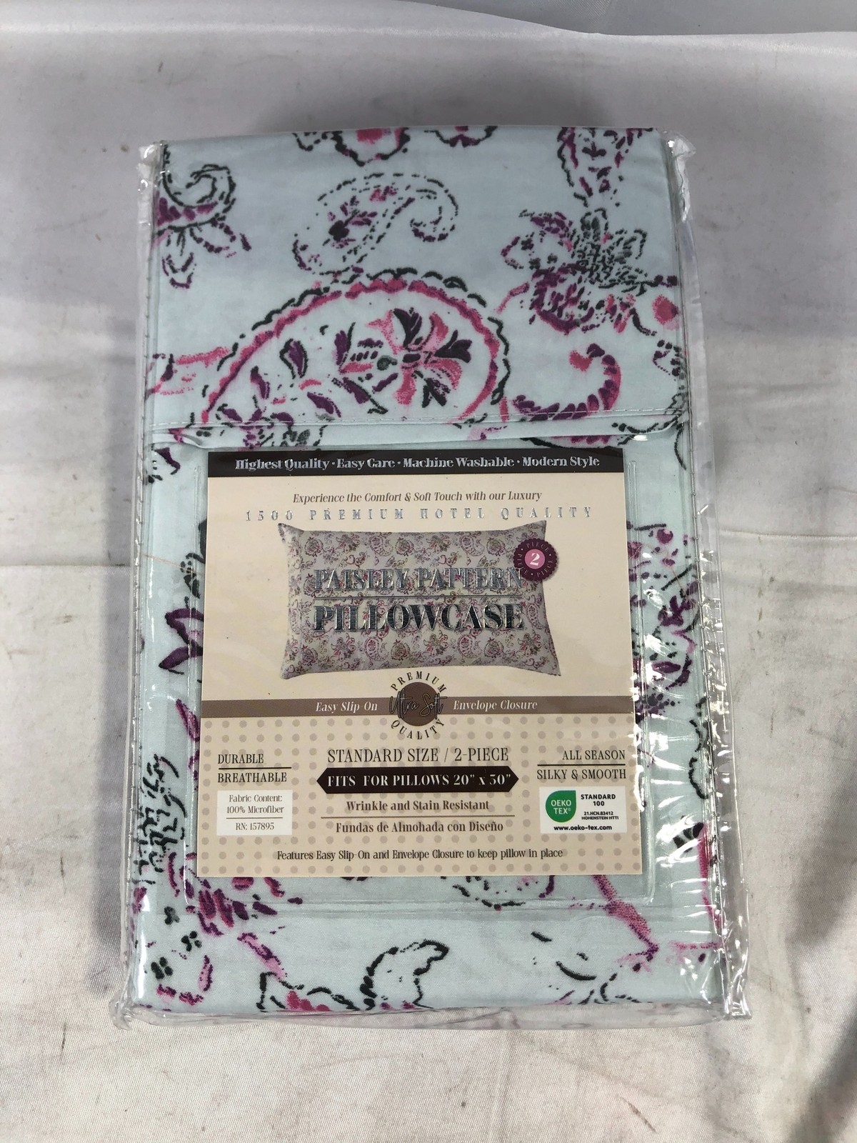 Paisley Pattern Pillowcases Standard Size 20"x30" Microfiber Silky Smooth