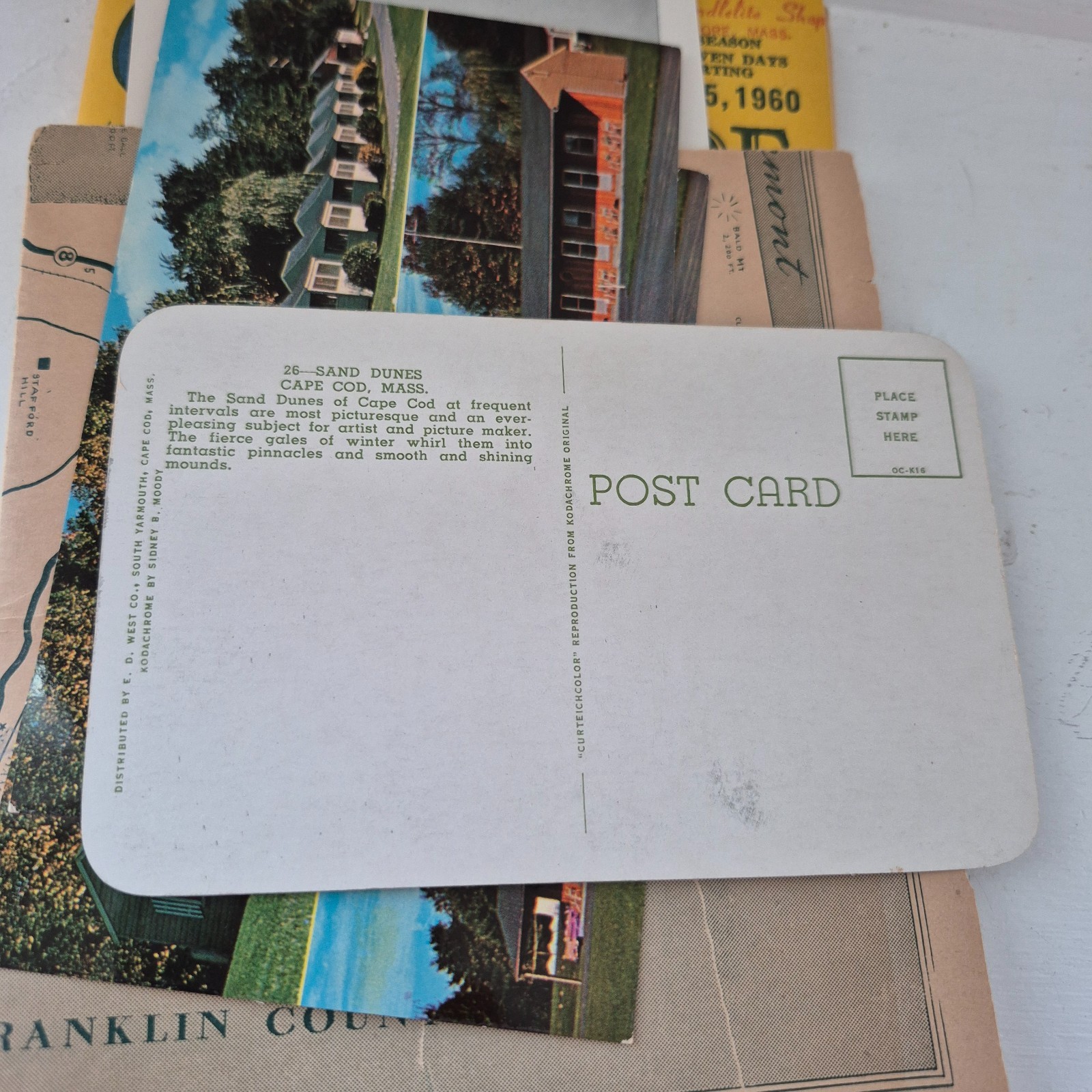 Lot Vintage 50s Cape Cod Guide Magazine Pamphlet Postcards Map Martha's Vineyard