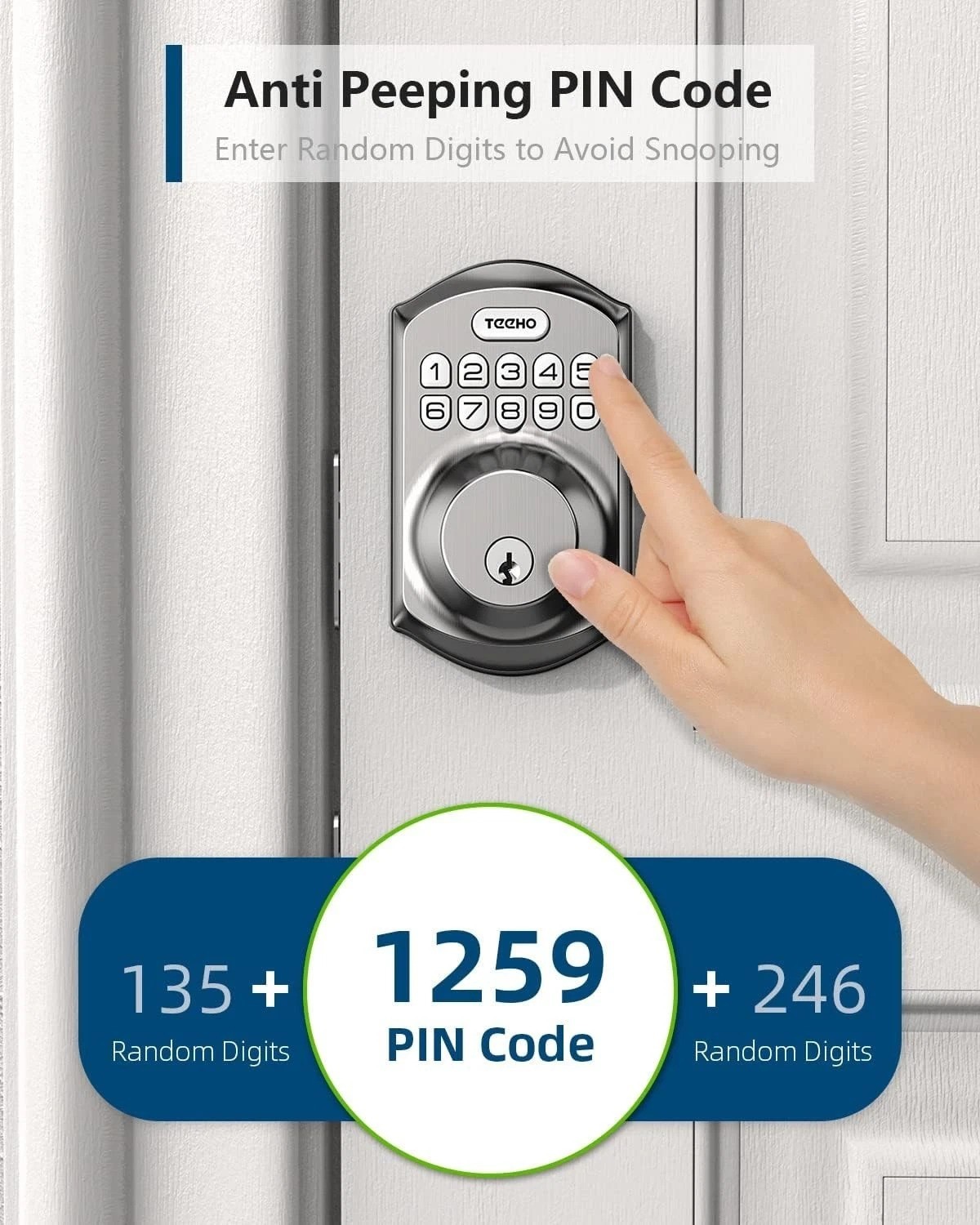 Reliable Keyless Deadbolt with 20 User Codes - Easy to Install, Modern Security