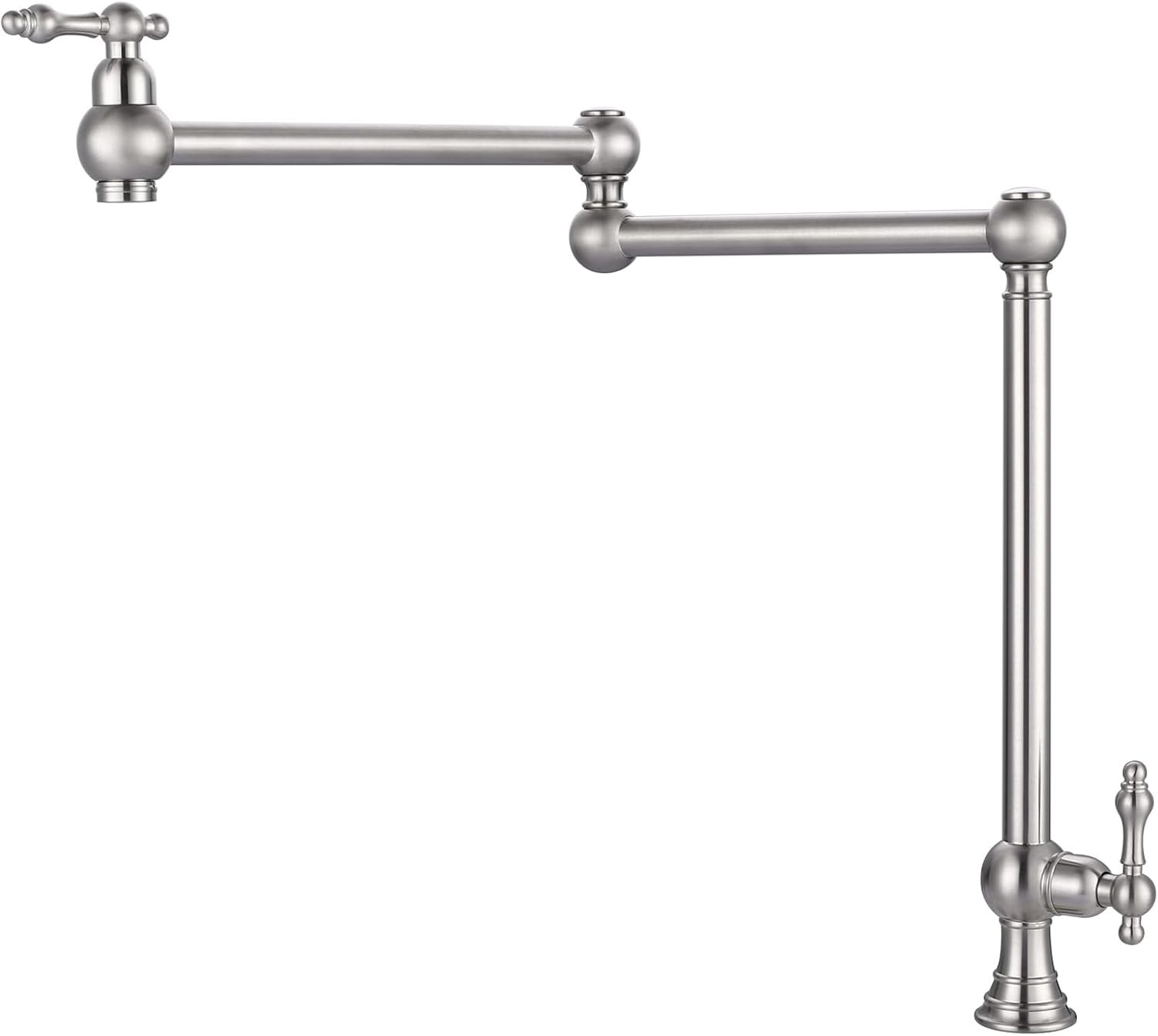 Pot Filler Faucet Deck Mount Stove Faucet, Solid Brass Pot Filler Kitchen