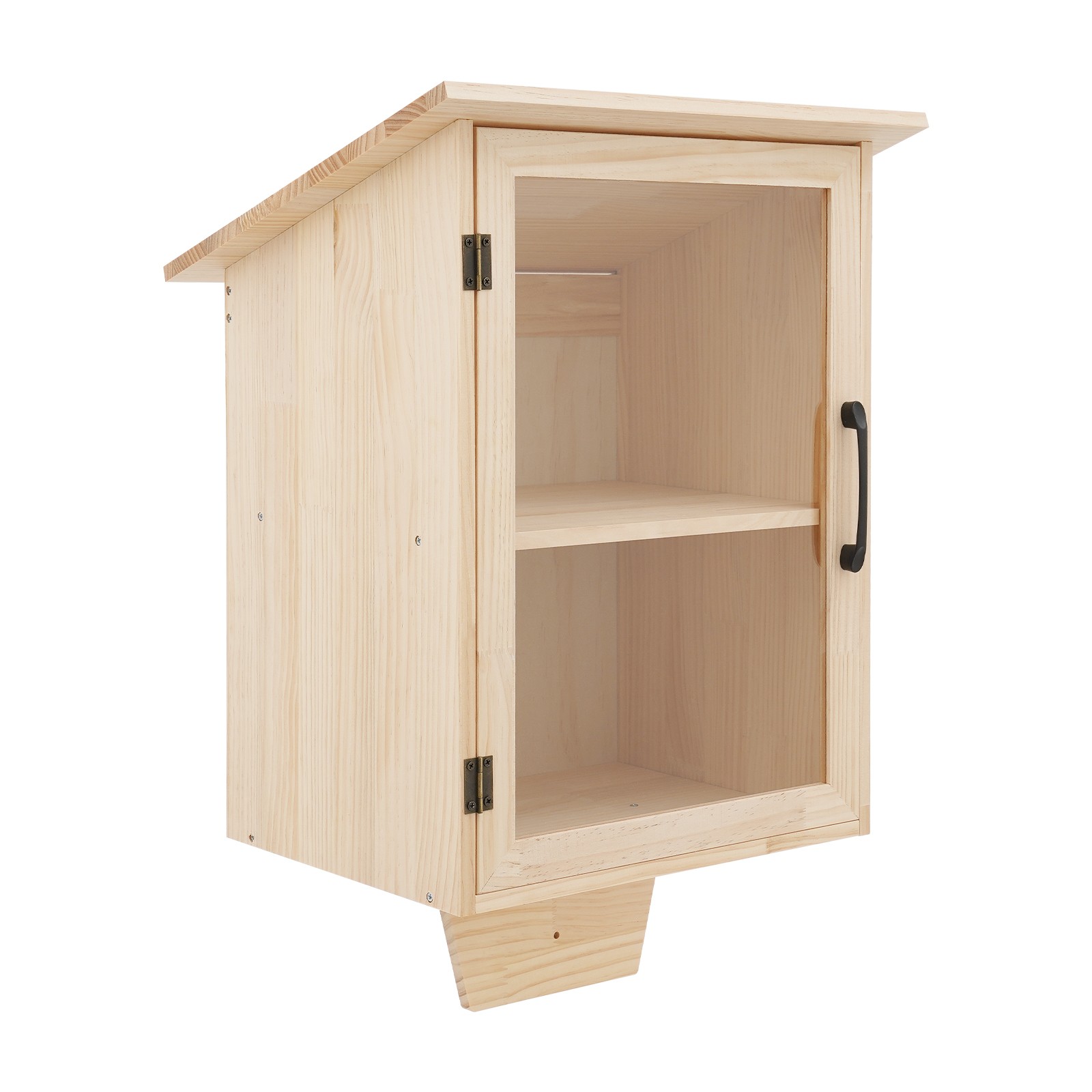 2 Tiers Book Storing Cabinet, Single-Door Wooden Bookcase, Newspapers Cabinet