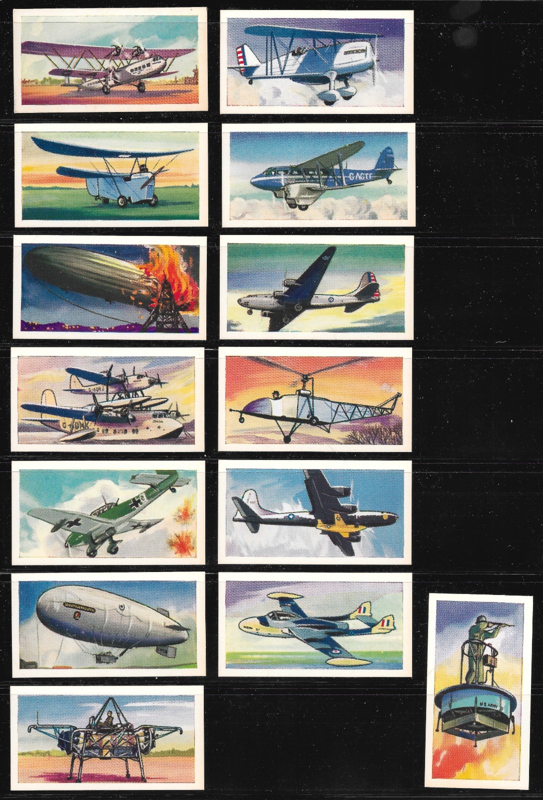 Vintage Aviation/Aeronautics Tea Cards, Choicest Tips Tea, Complete Set of 25