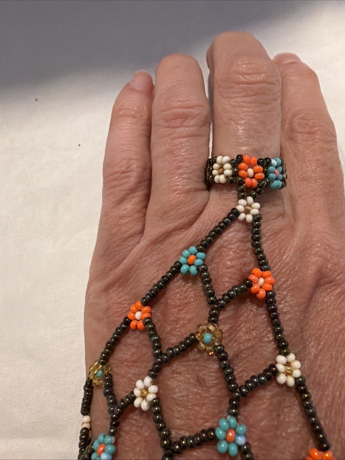 Beaded Hand Chain Bracelet - Never Worn