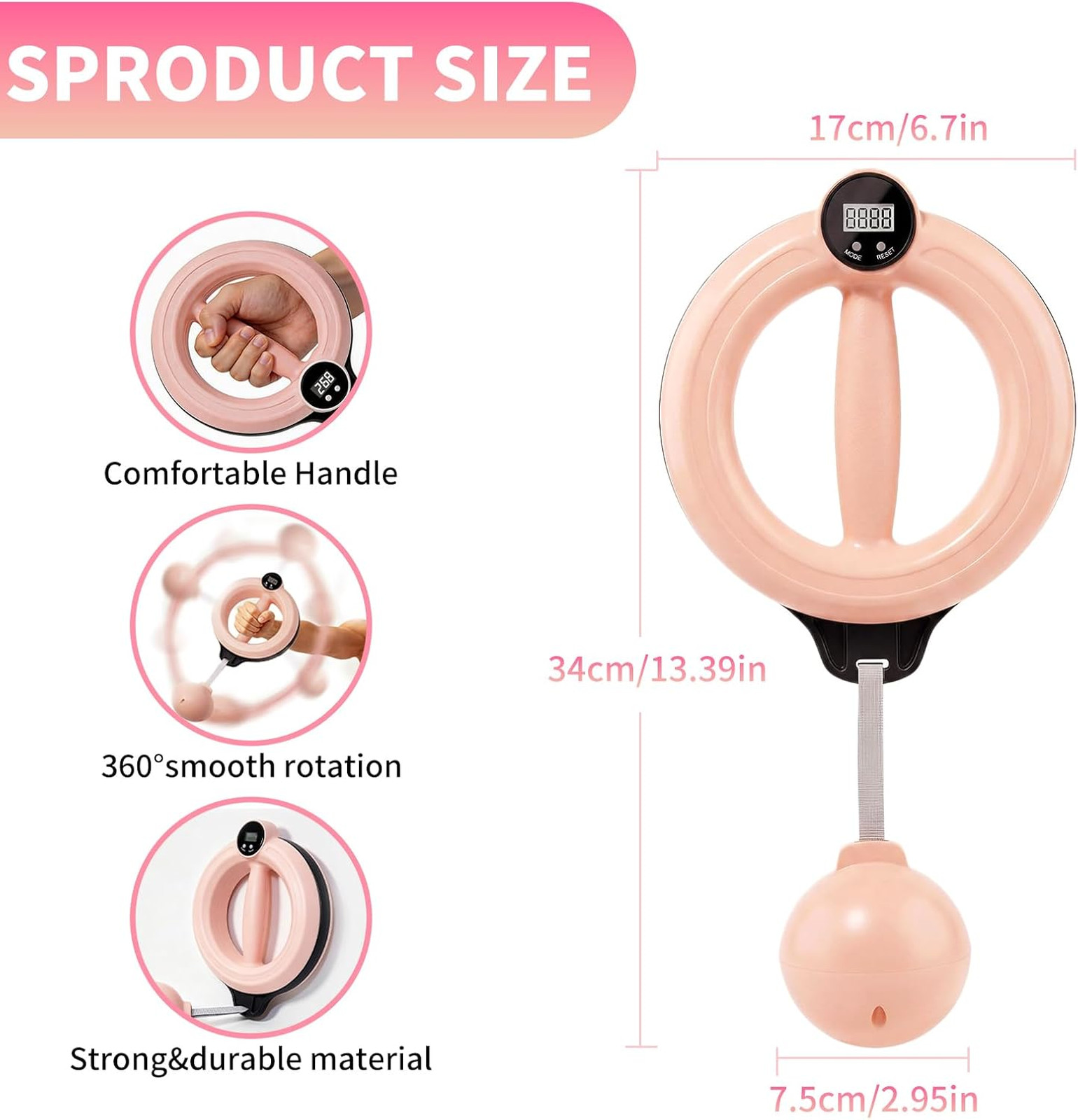 360 Rotating Wrist Forearm Trainer for Home Gym Arm Toner Workout | Adjustable