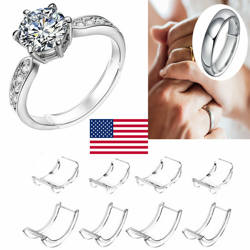 8Pcs Ring Size Adjuster Invisible Clear Ring Sizer Jewelry Fit Reducer Guard  US