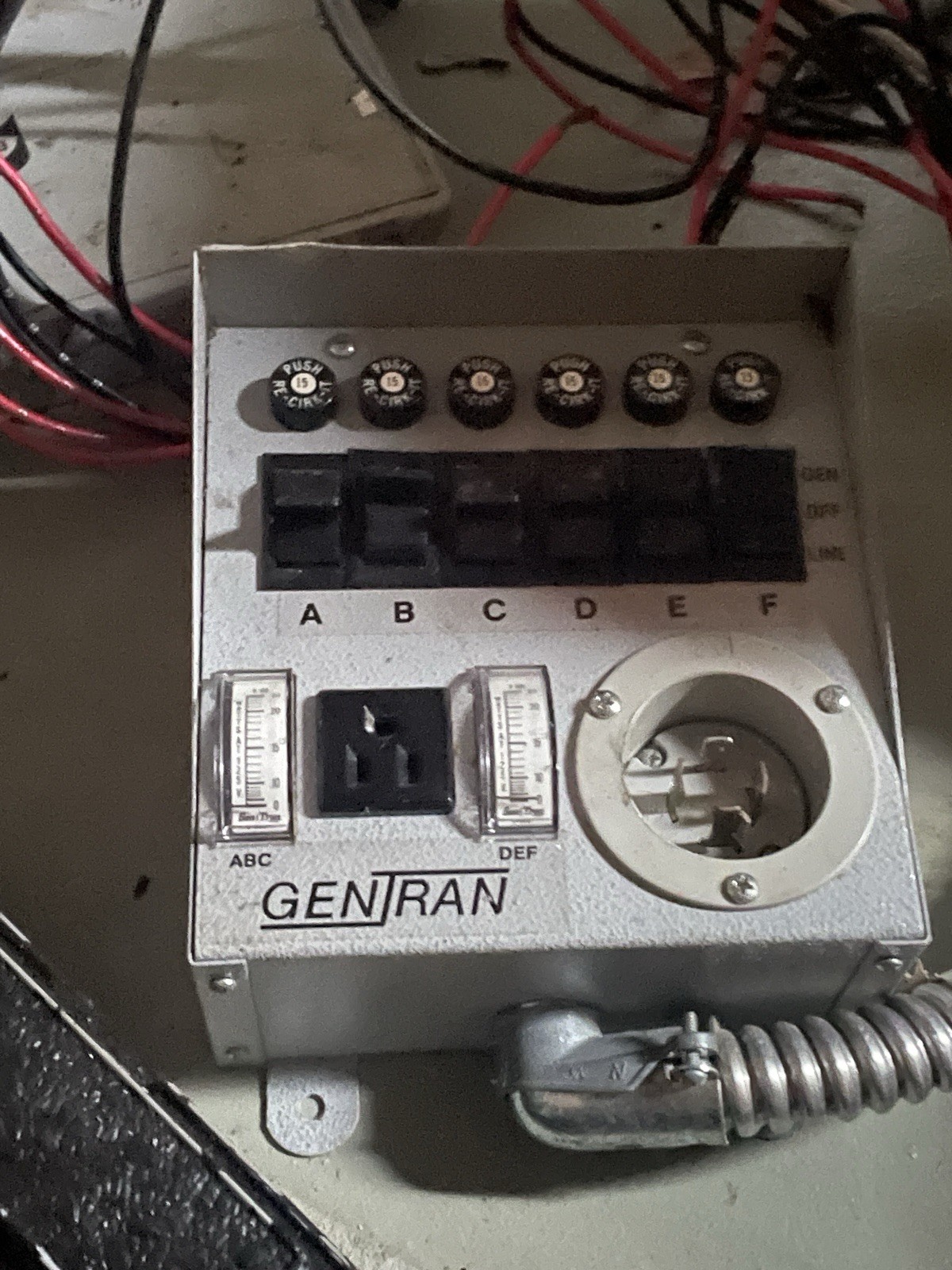 Reliance Gentran 20216 Generator Transfer Switch 125/250 VAC 15A Circuits