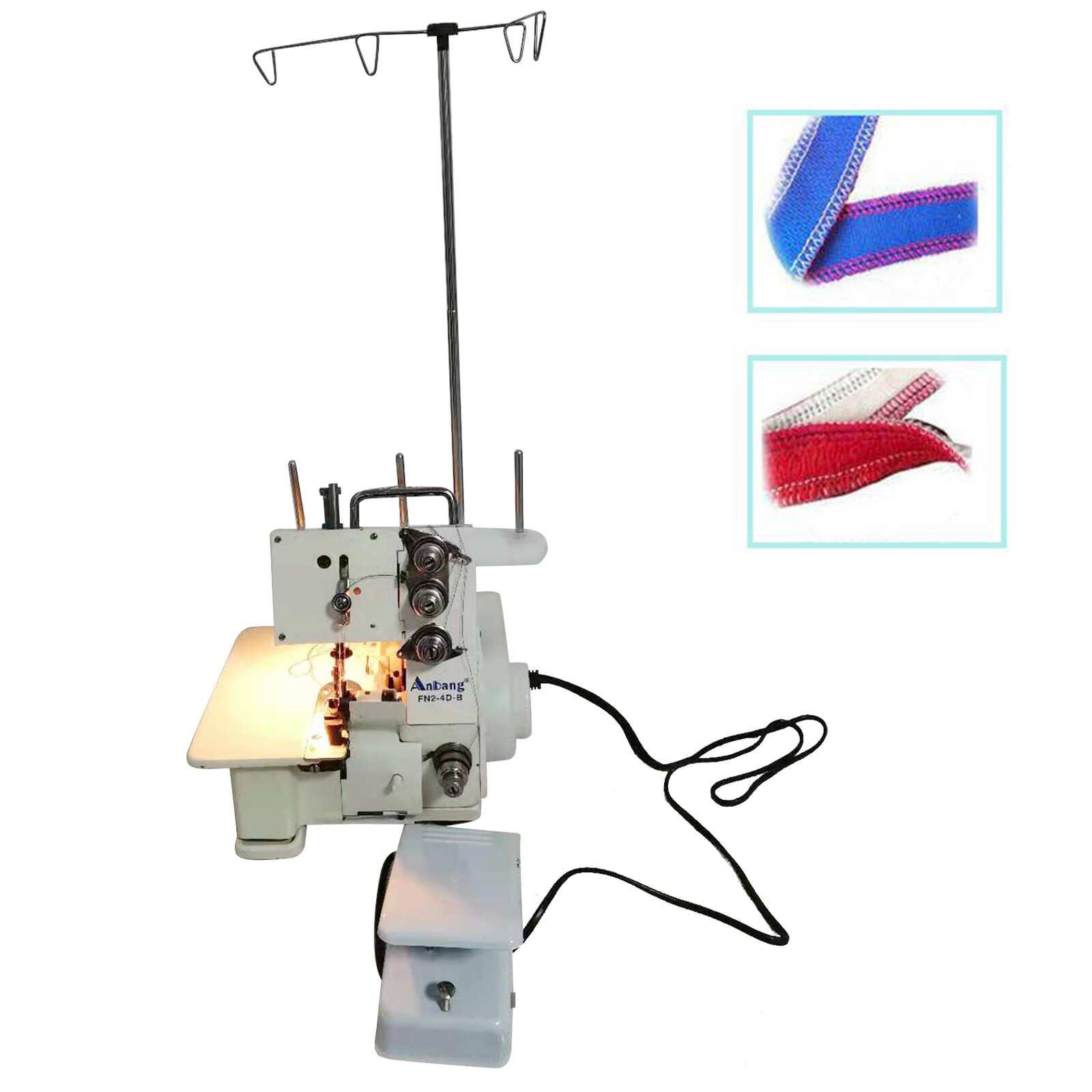 Professional 4 Thread Serger Overlock Sewing Machine 4-Line w/ Foot Controller