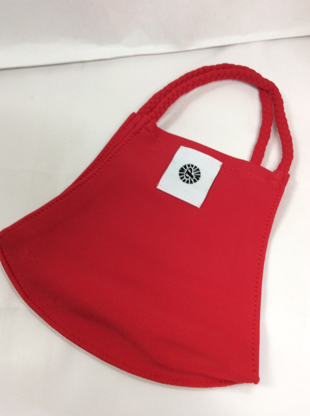 FACE MASK ~ POMCHIES ~ *CHILD SIZE* ~ SOLID RED ~ RED BRAIDED STRAPS ~ NEW