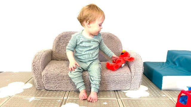 2-in-1 Toddler Couch Sofa - Glow in the Dark, Extra Wide Kids Chair, Convertible