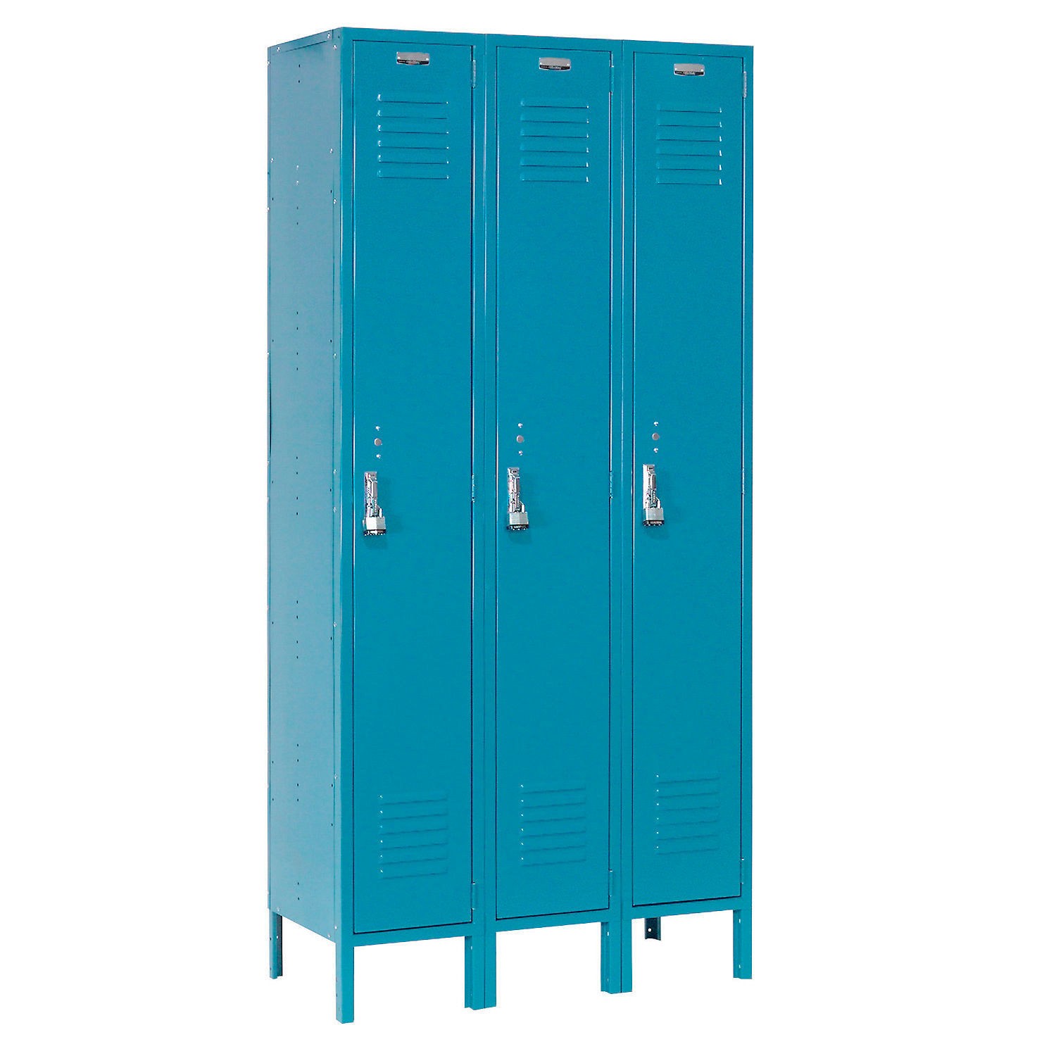 Single Tier Locker 12x18x60 3 Door Unassembled Blue