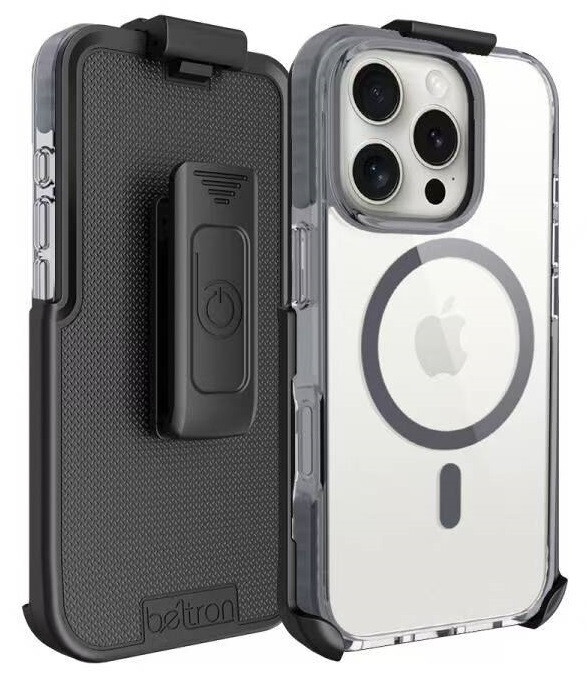 Clear MagSafe Case with Belt Clip Holster - iPhone 16 Series