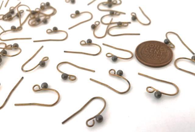 Vintage Brass & Pewter Tone Metal Earwires Findings 24