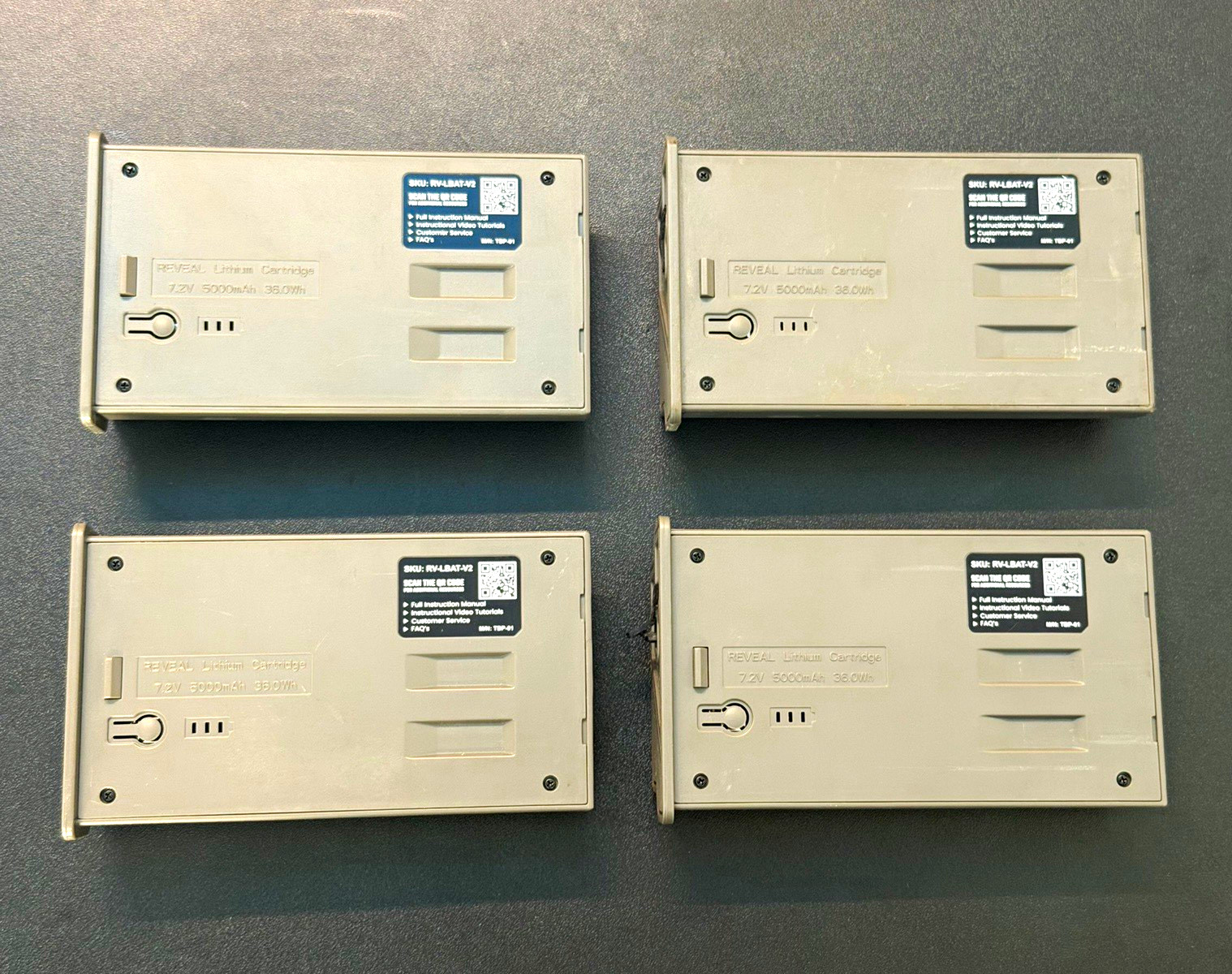 Tactacam REVEAL Rechargeable Lithium Cartridge V2 Gray RV-LBAT-V2 Lot of 4