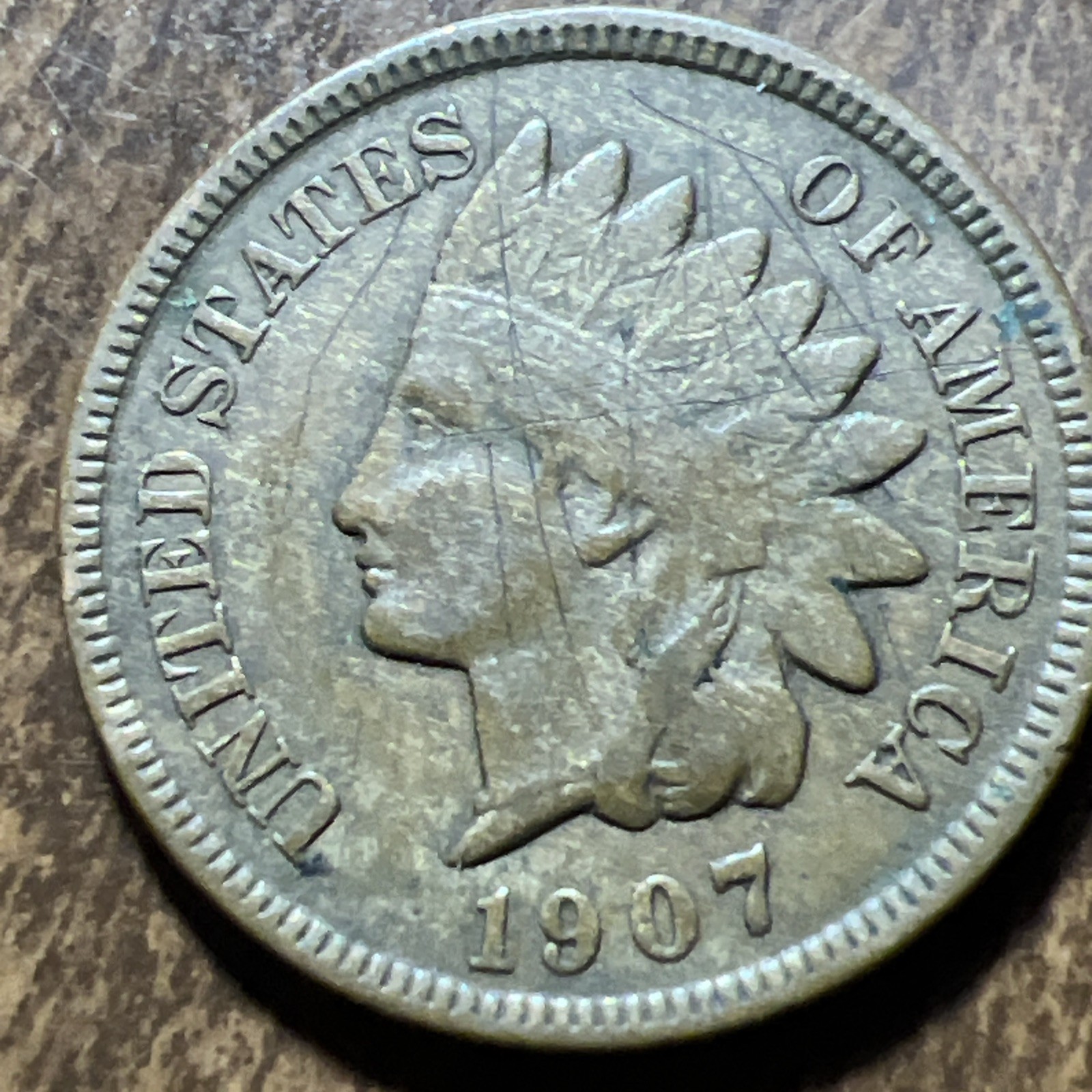 1907 Indian Head Cent Penny   "Actual Coin Pictured"