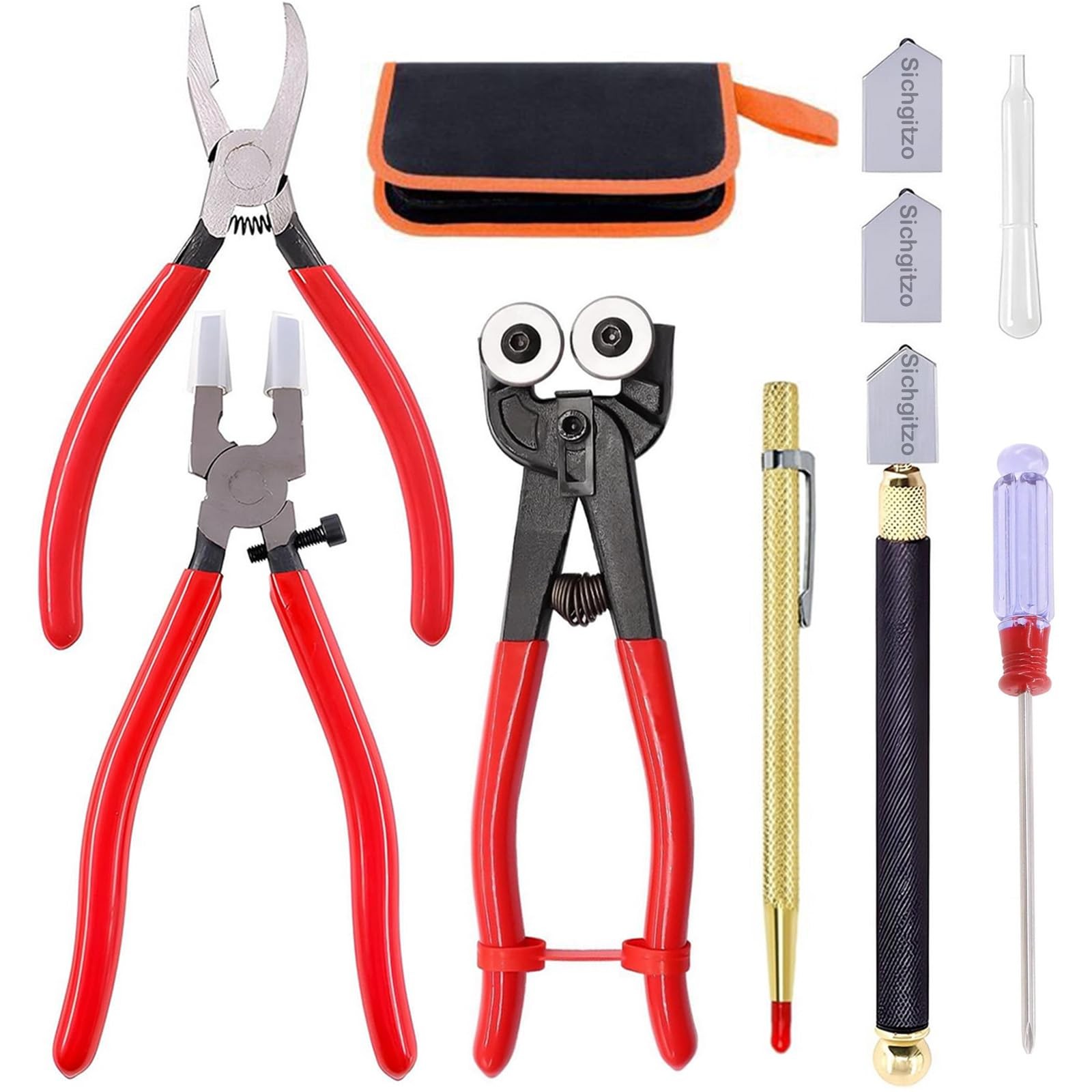 Glass Cutter Tool Kit Glass Cutter Tile Nippers, Running Pliers, Breaking Pli...