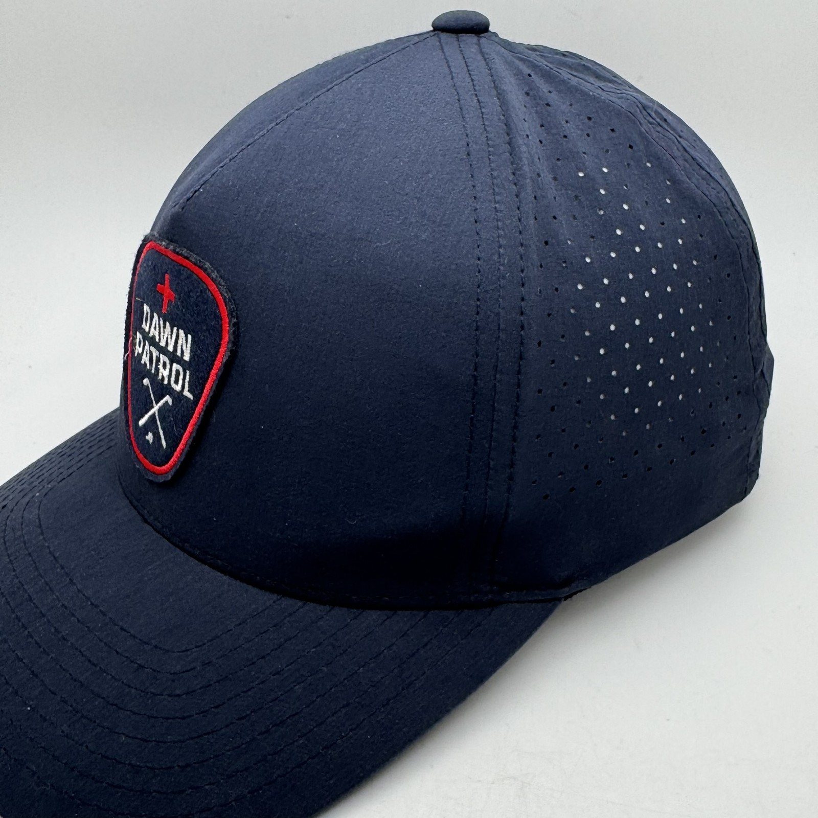 ASHER GOLF Dawn Patrol Snapback Hat Flexfit Tech Performance Navy Blue