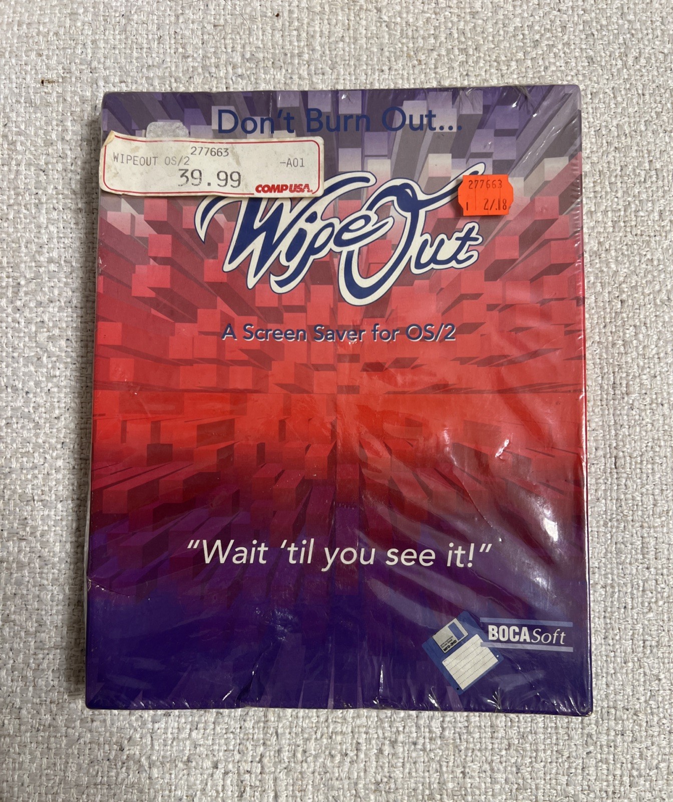 SEALED RARE Vintage BocaSoft WipeOut OS/2 Screen Saver Software For PC