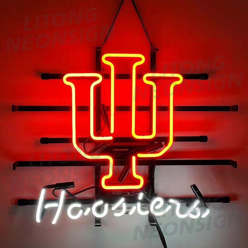 Indiana Hoosiers Neon Sign 19x15 Home Bar Man Cave Pub Garage Wall Decor