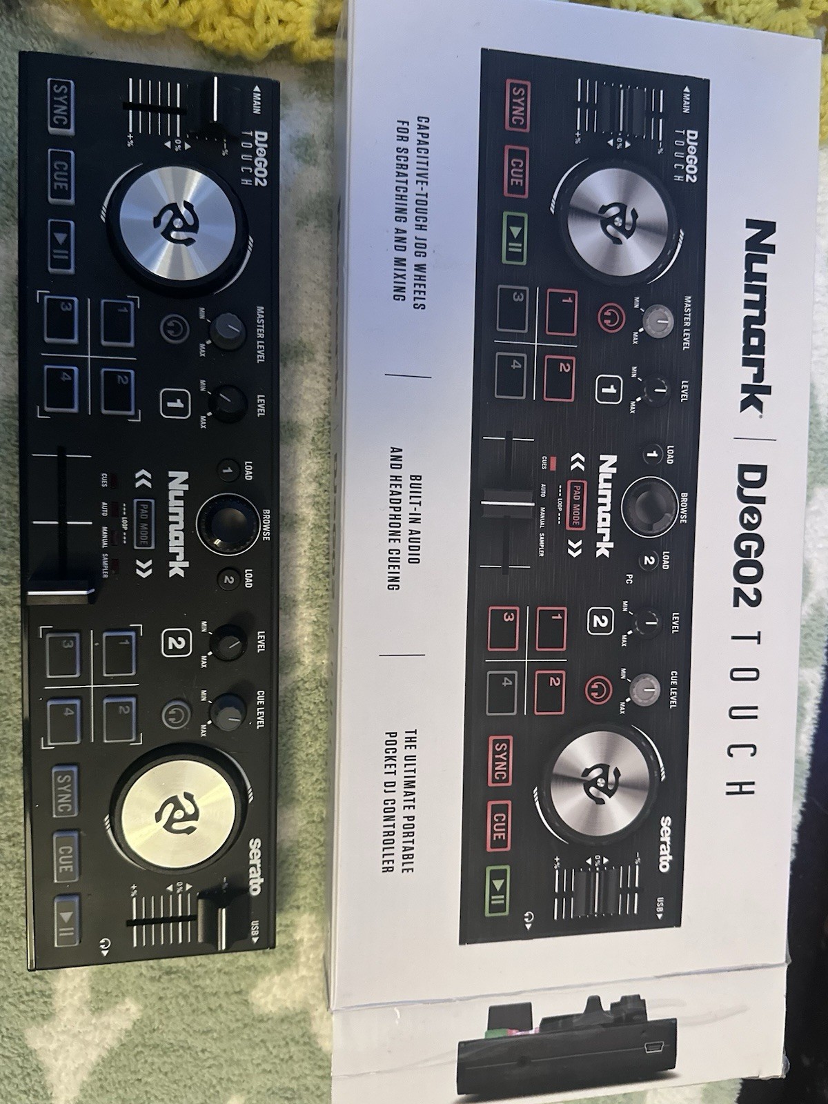 Numark DJ2GO2 Touch Portable DJ Controller w/ Touch Jog Wheels & Mixer