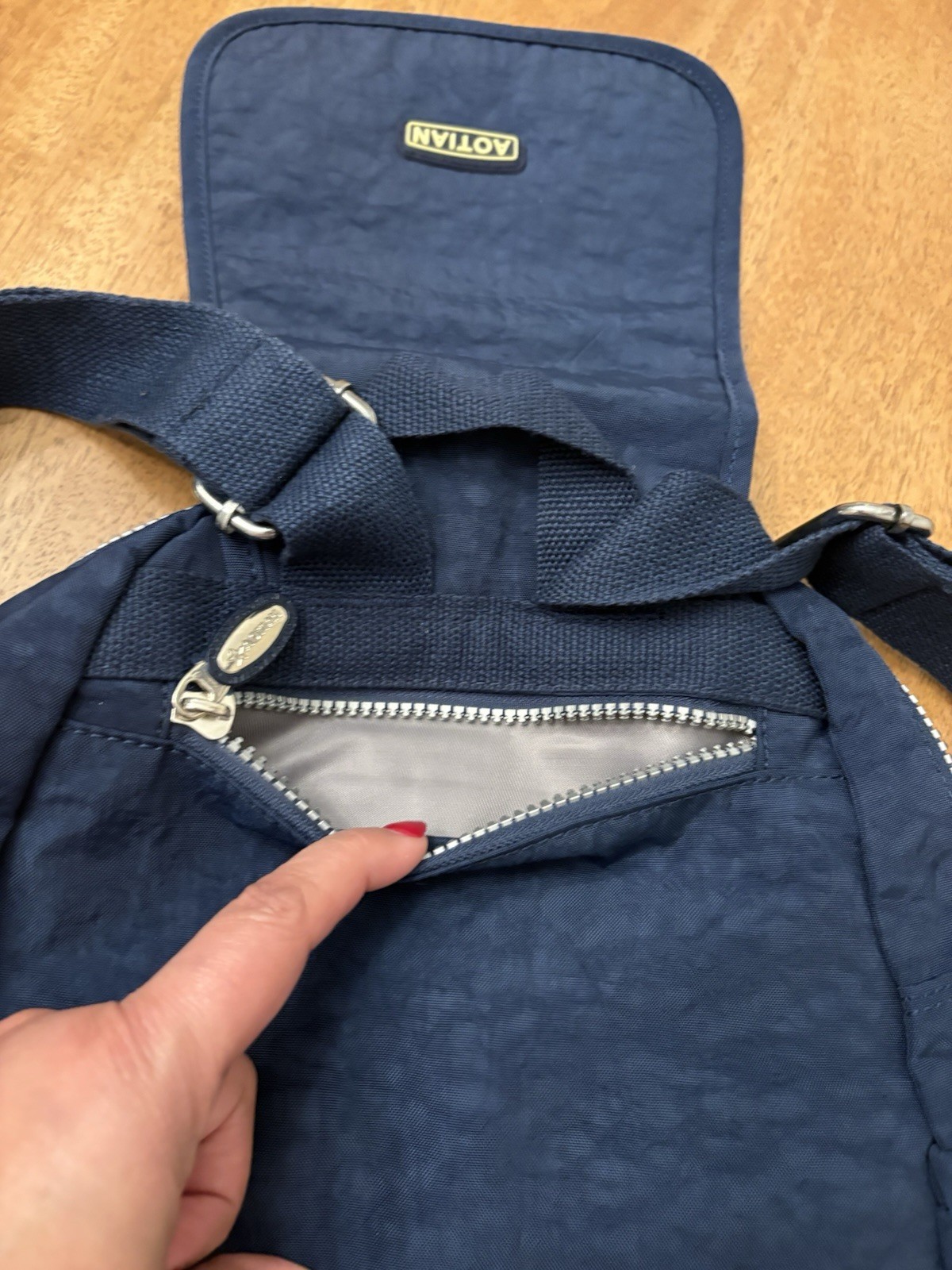 Aotian Medium Backpack Preowned, But Never Used, Gender Neutral, Navy Blue
