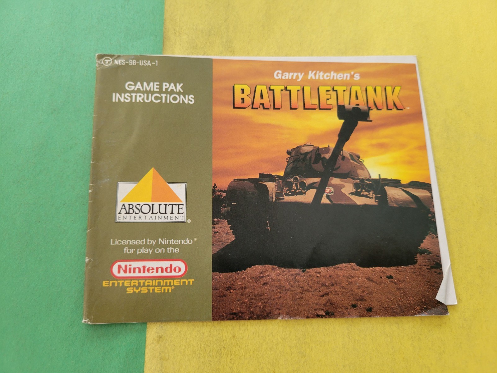Garry Kitchen’s Battletank - Nintendo NES - Instruction Manual Booklet Only
