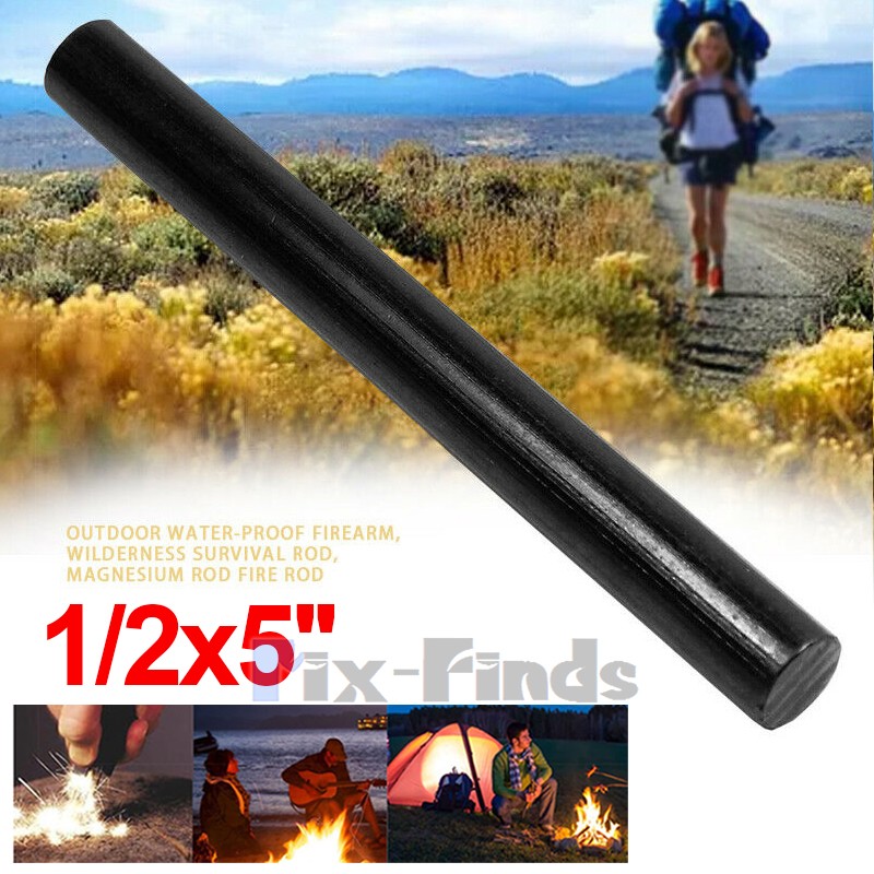 Huge 1/2 x 5" Ferrocerium Rods Flint Fire Starter Survival Kit Camping Tool