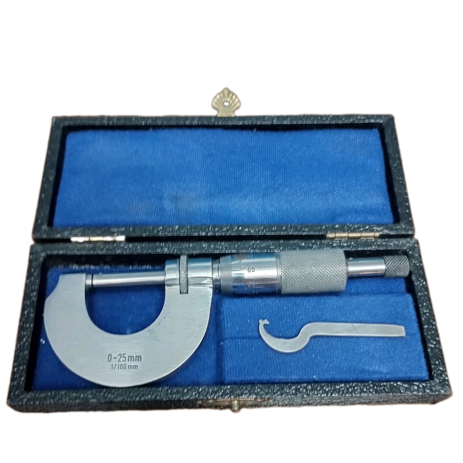 German Made Micrometer 0-25 mm 1/100 mm w/Case Vintage NOS