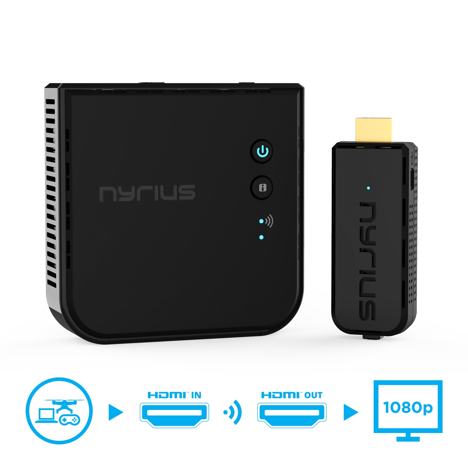 Nyrius ARIES Prime Wireless HDMI Transmitter & Receiver System - 5 Pack