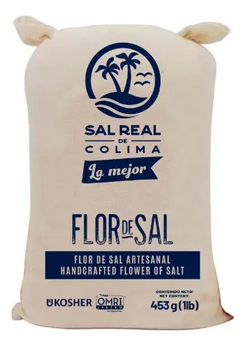 Flor de Sal Gourmet Low Sodium Sea Salt 1 lb 453g Natural Artisan Colima Kosher