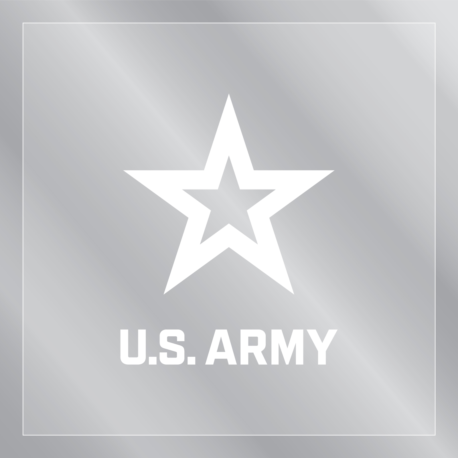 White Army Star Logo Back Static Cling