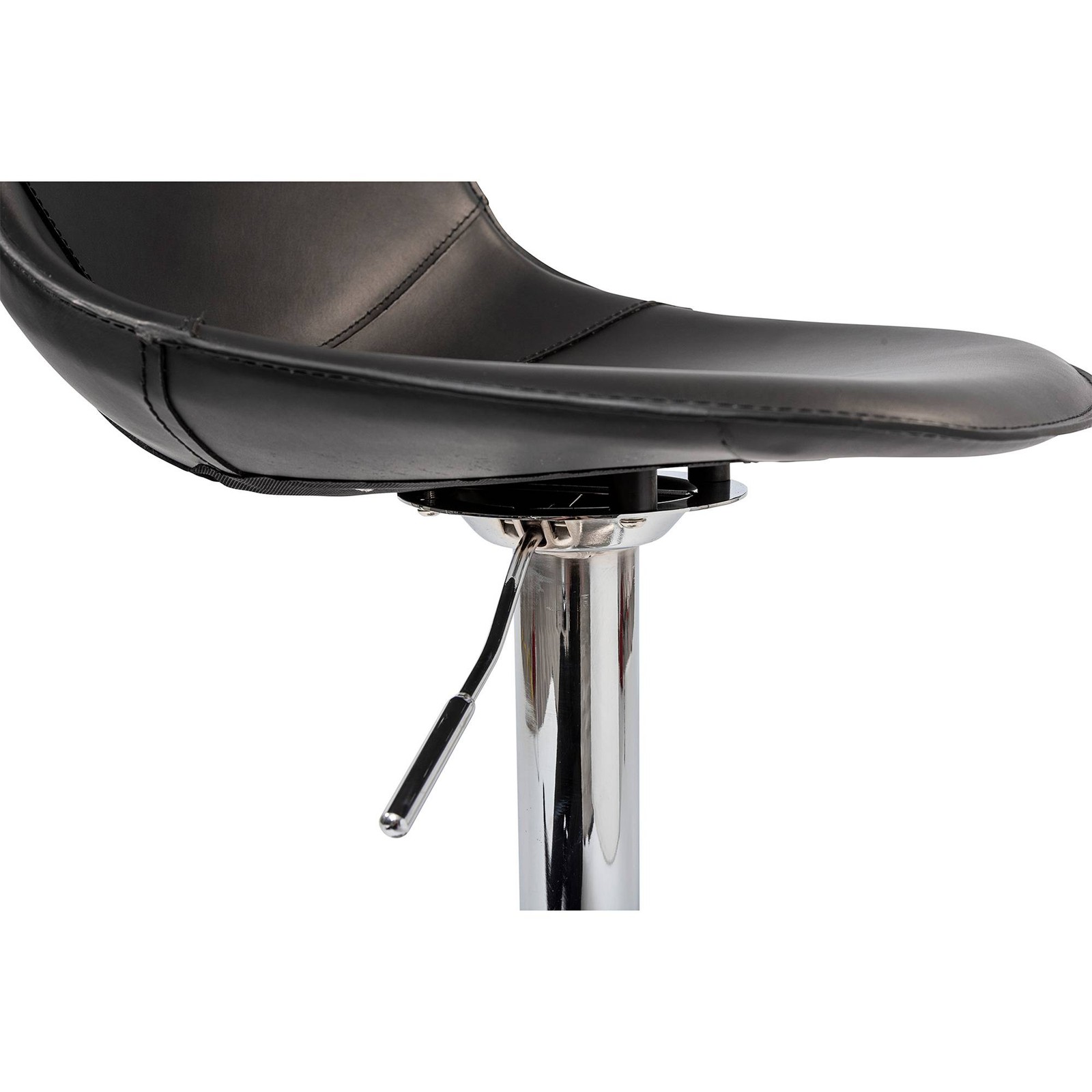 Rudy Black Leather Adjustable Swivel Stool
