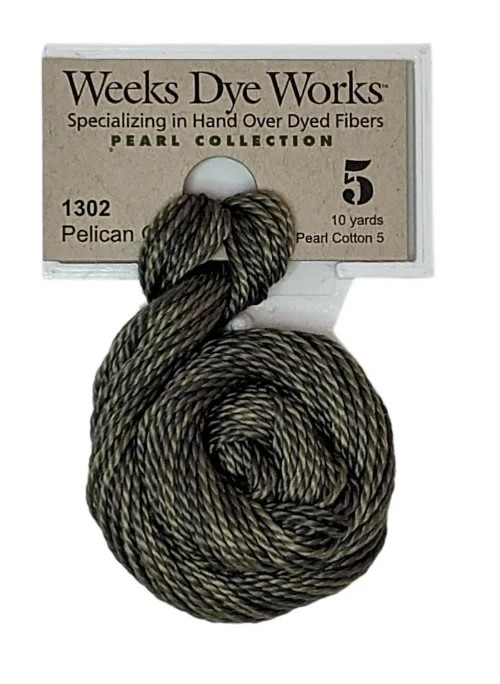 Weeks Dye Works - Size 5 Pearl Cotton - 10 Yard Skein - 1302 Pelican Gray