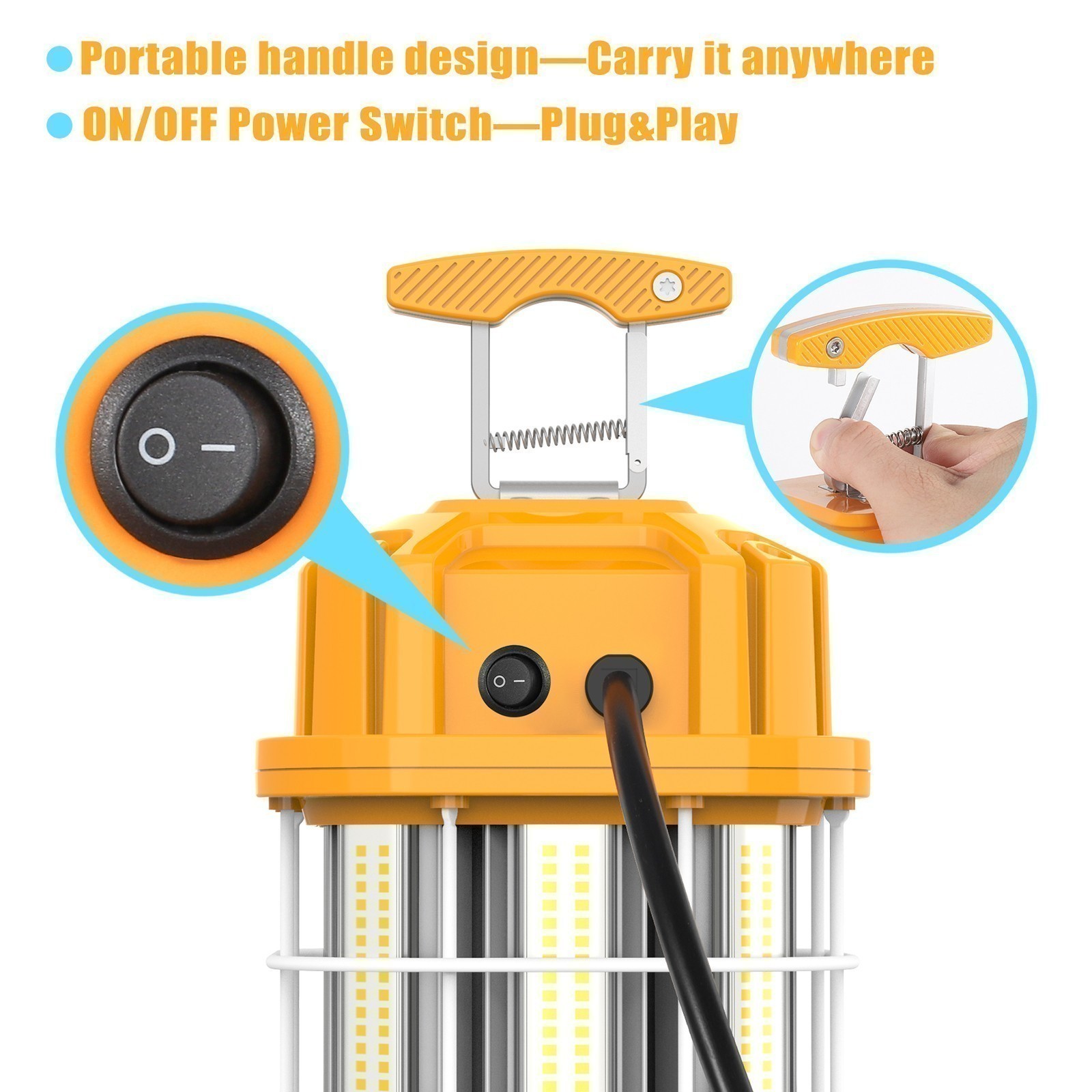 LED Work Light 100W Linkable Outdoor Construction Lights Job Site Lighting 5000K