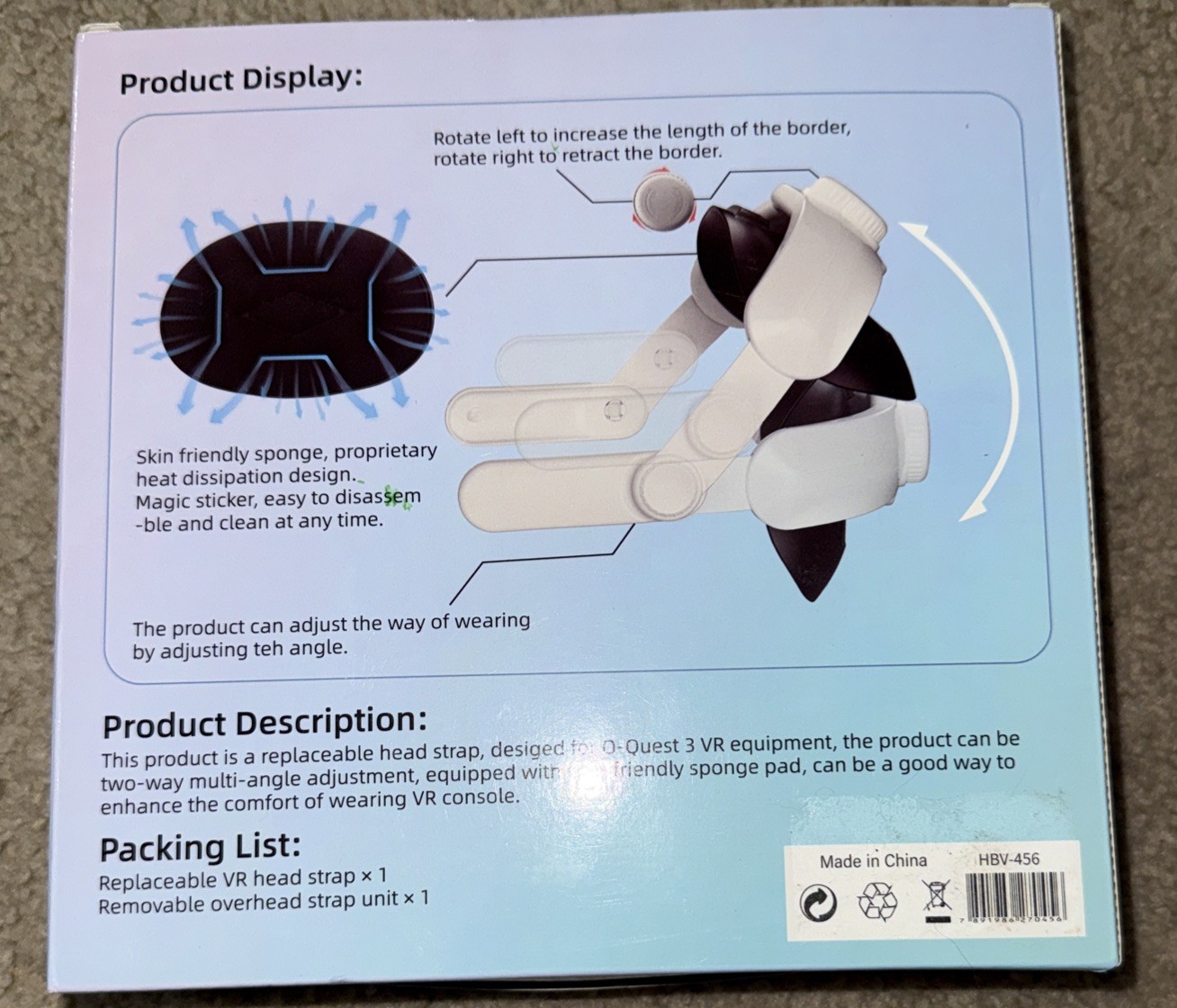 Adjustable Head Strap For Meta Quest 3