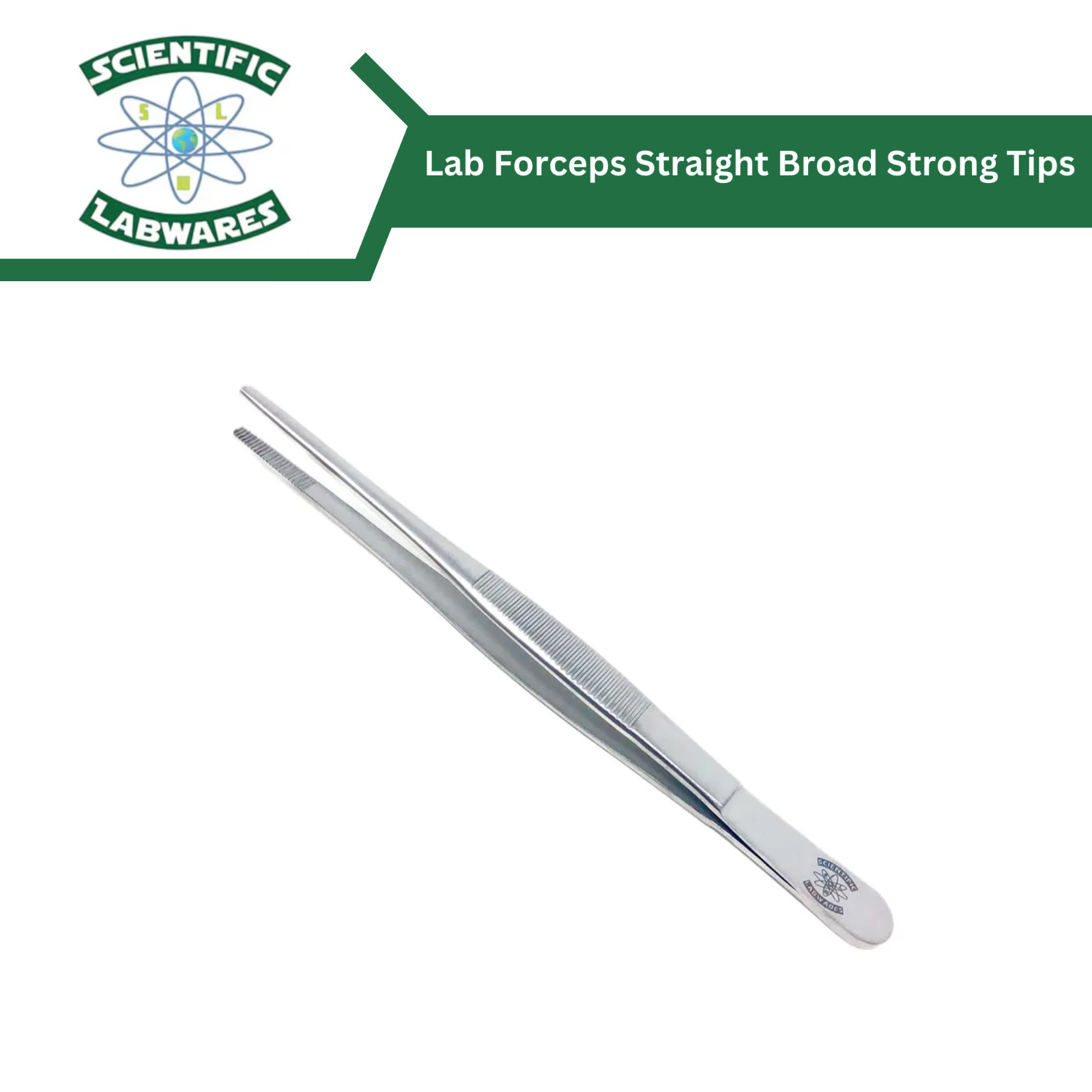 Scientific Labwares General Application Lab Forceps Straight Broad Strong Tips