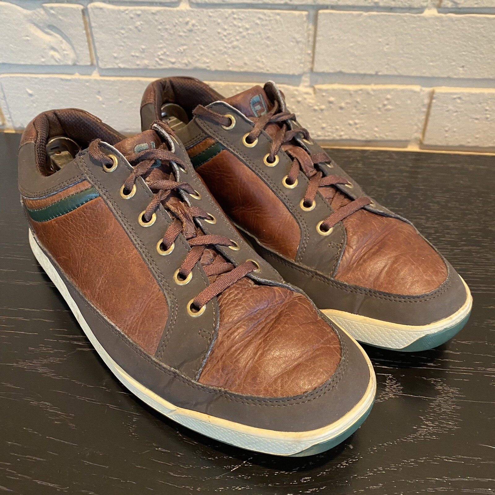Footjoy FJ Contour Casual Men 8.5 M Brown Leather Hybrid Spikeless Golf Shoes