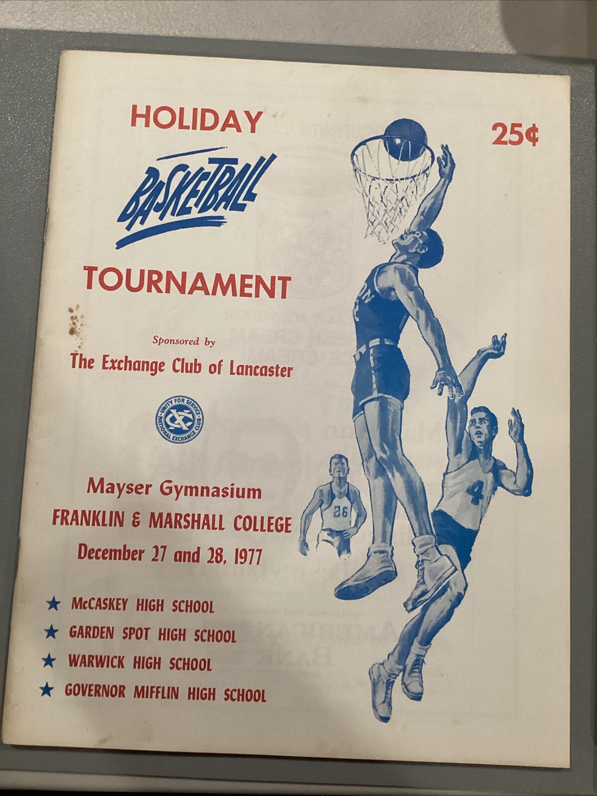 1977 Holiday Basketball Tournament Lancaster High School McCaskey, More Program